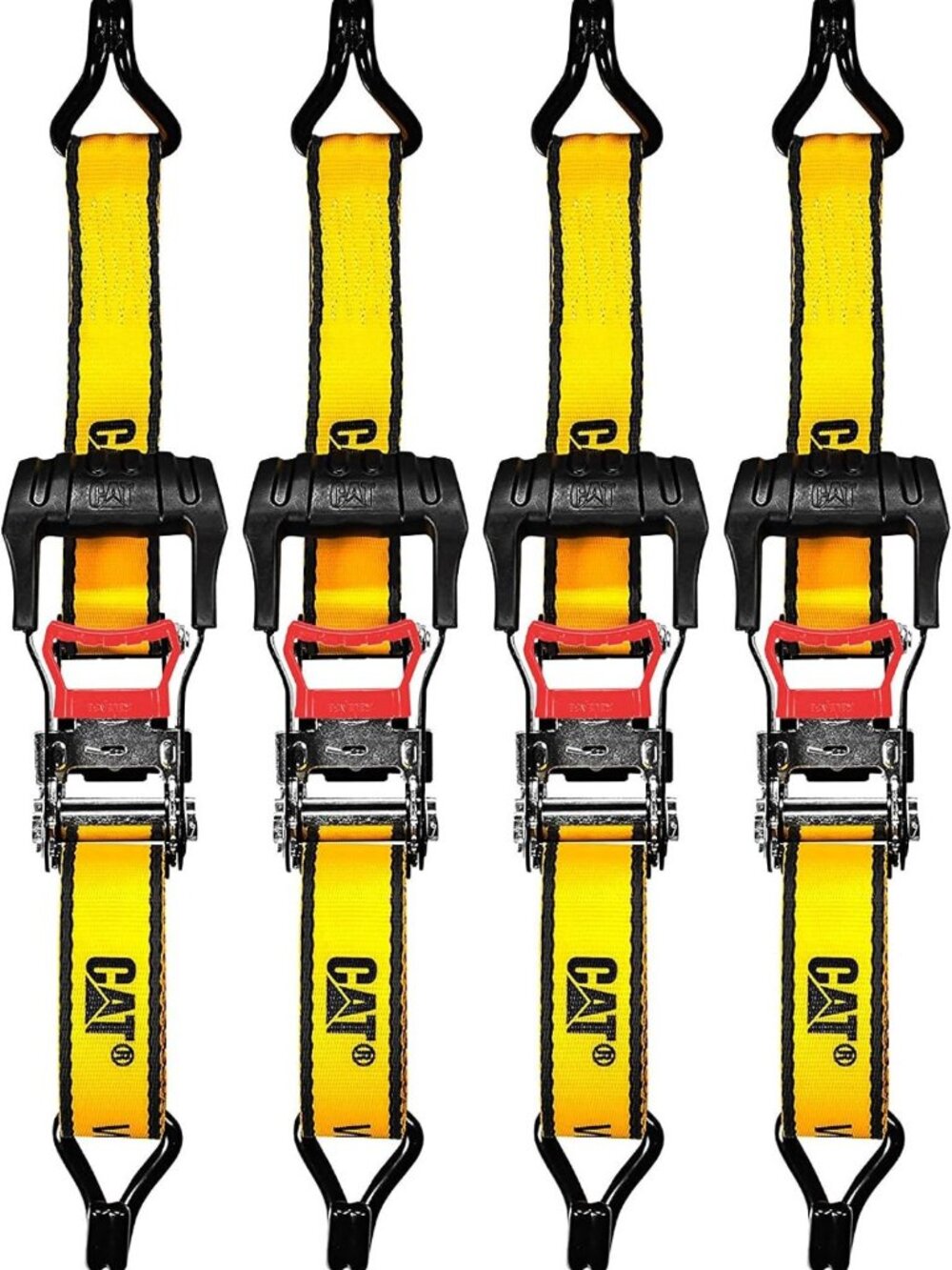4-Piece Ratchet Tie Down Set - 16ft x 1.5in, 1000lbs Load, Soft Hooks, Non-Slip